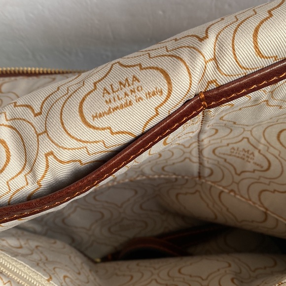 NWOT ALMA MINALO LEATHER HANDBAG/BACKPACK/BRIEFCASE- DARK BROWN - Picture 16 of 16